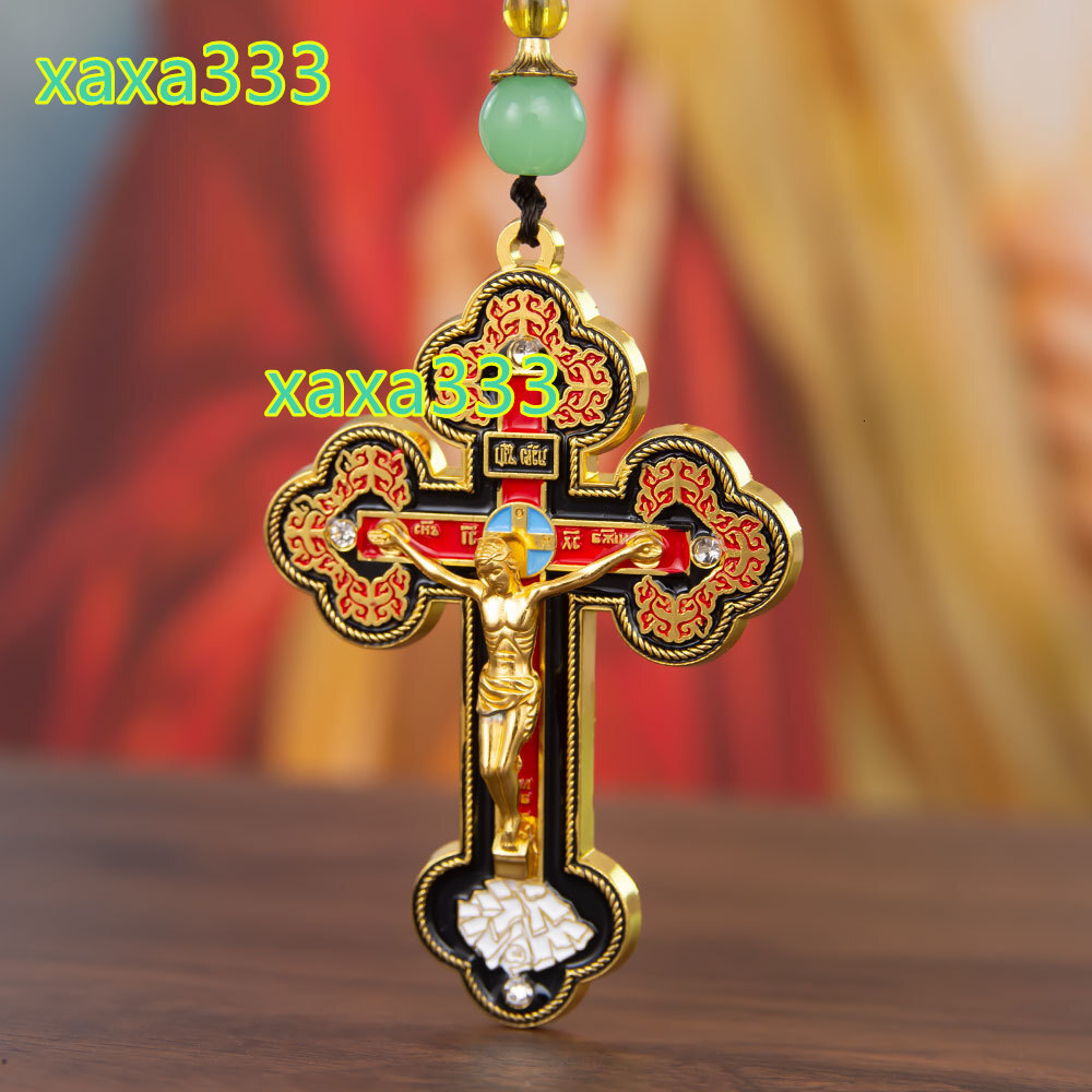 Catholic Rosary Necklace Jesus Crucifix Religious Cross Pendant Chain Jewelry for Men and Women Christian Devotional Gift