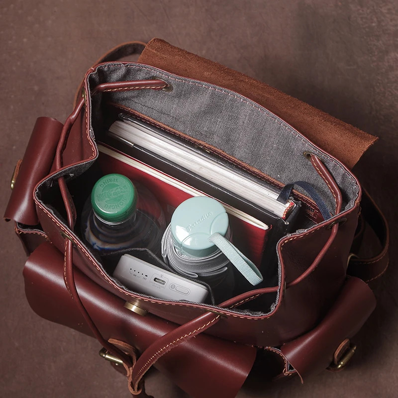 GURO High Quality Cowhide Backpack Womens Vintage Trend Weekend Travel knapsack Deluxe n Genuine Leather Girls School Bags 250605