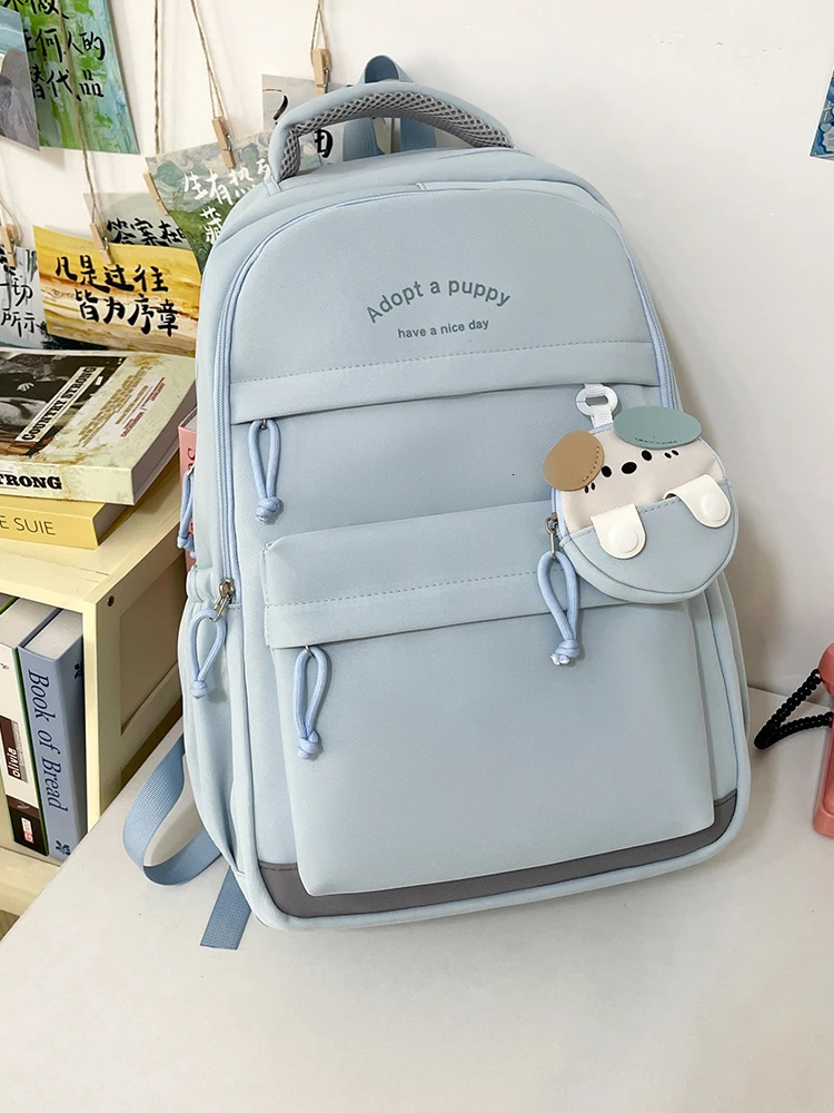 Trendy Cute DoubleShoulder Backpack Lightweight Waterproof LargeCapacity Schoolbag for MiddleHigh School and College Students 250605