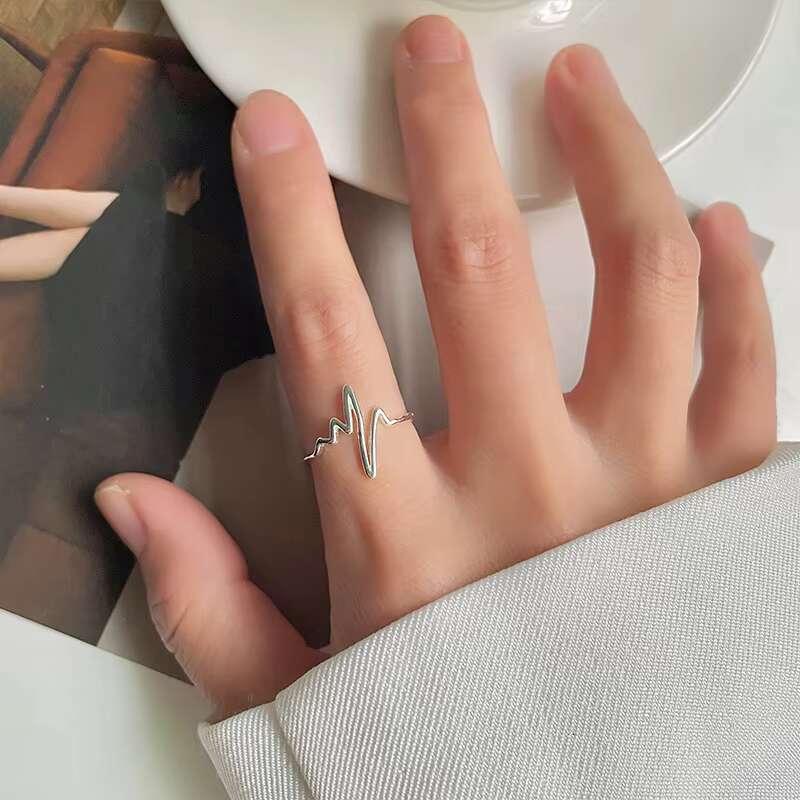 Wholesale personalized European and American design 925 silver Moissanite diamond open geometric ring, fashionable jewelry ring, unisex