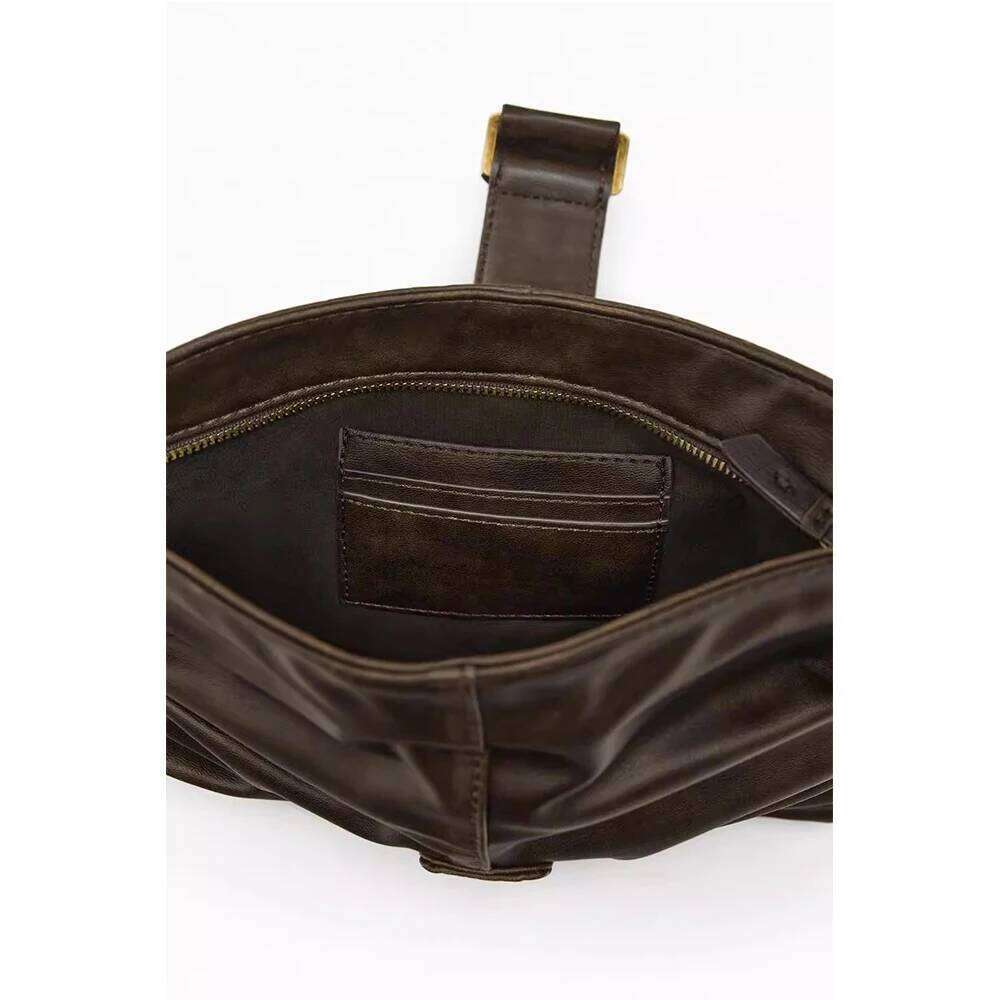 Fashion Ruched Shoulder Bag Soft PU Leather Designer Handbags High Quality Armpit Bags For Woman 2024 Square Phone Purses