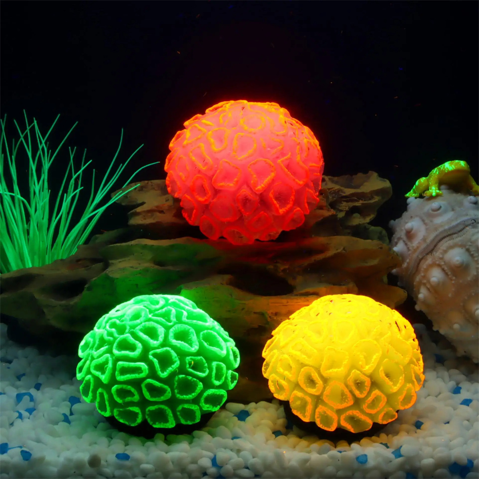 1 Piece istic Fluorescent Brain Coral Decoration - Vibrant Glowing Artificial Coral Decoration for Aquarium Fish Tank - 250604