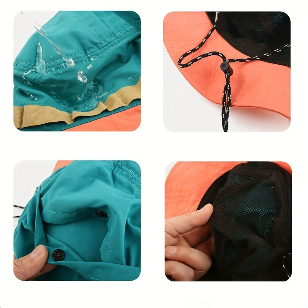 Leisure Vacation Fisherman Hat Japanese Quick-drying Basin Hat Packable Hat Summer Sun Hanging Bag Adjustable Visor Hat 250606