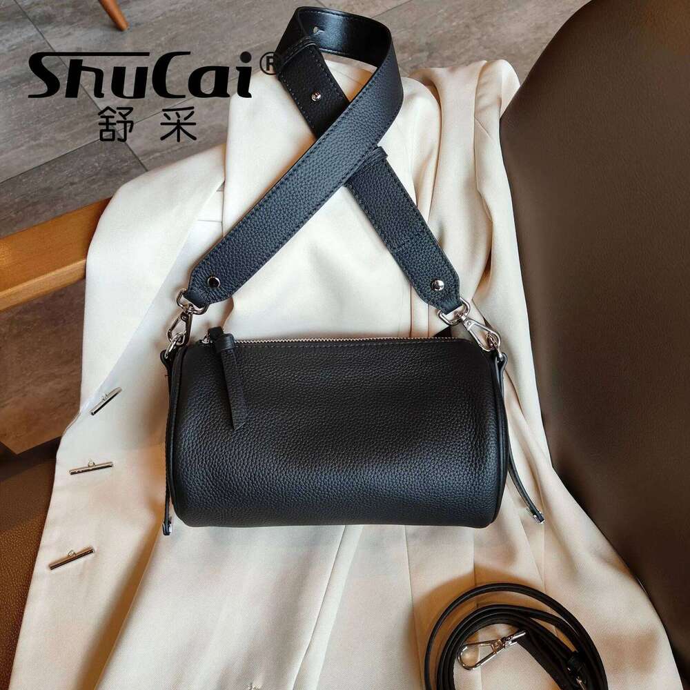 2025 New Genuine Leather Women Cylinder Underarm Designer Ladies Shoulder Crossbody High Quality Bamboo Bag for Woman