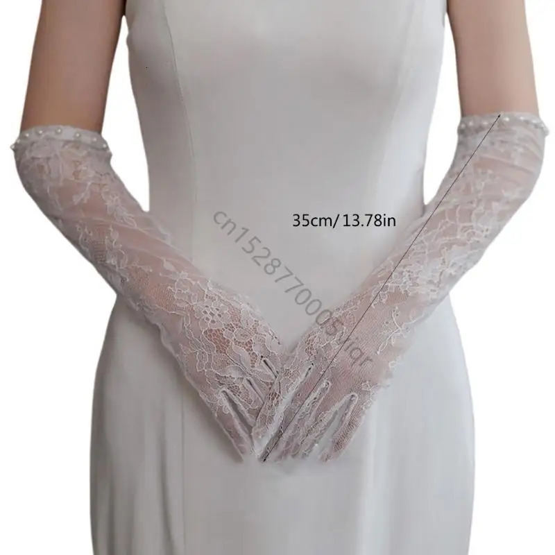 Pearls Lace Sleeve Bridal Gloves Bride To Be Gift Bridal Shower Wedding AXYD 250603