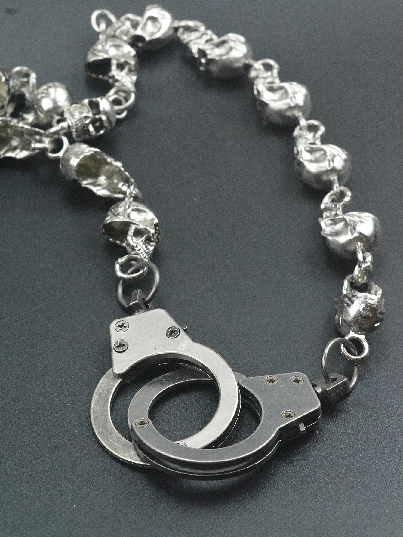 Hip pop Heavy self defense EDC Trousers Jeans Wallet waist pirate skull Chain thumb cuff Keychain choker Gift choice 250530