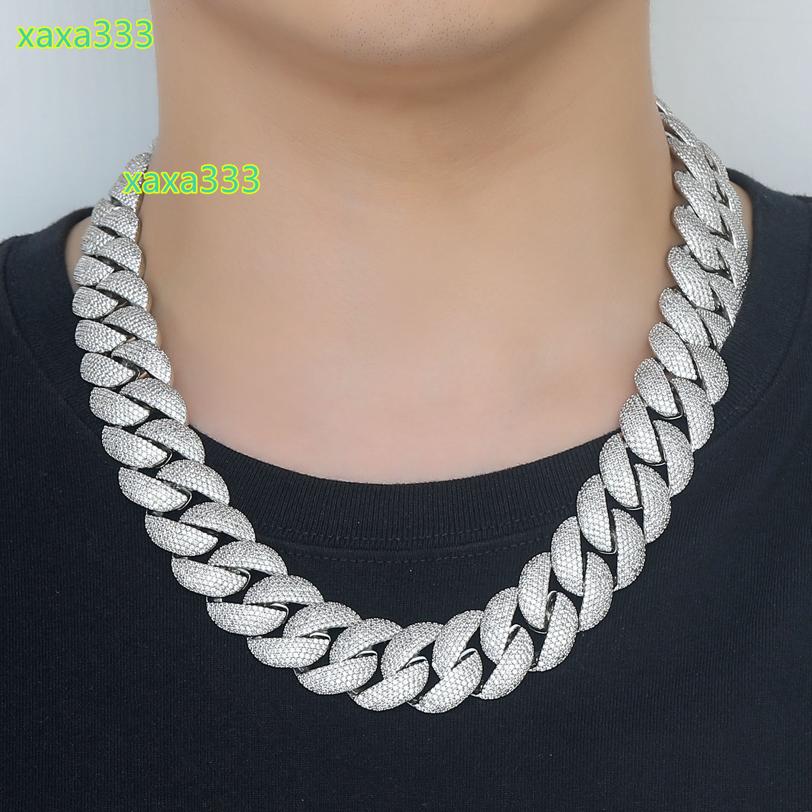 2025 Ice Cube 5 Row Diamond Miami Cuban Link Bracelet Necklace 22mm Thick Solid Hip Hop Jewelry Diamond Heart Shape