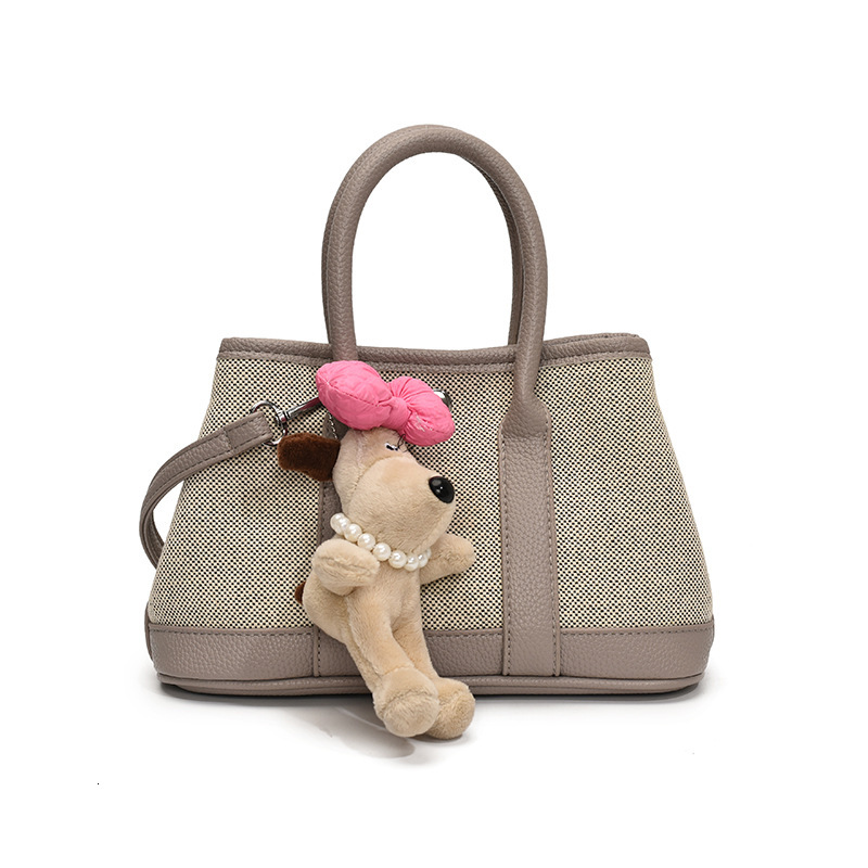 designer Niche Color-Block Canvas Tote Bucket Bag for Women 2025 New Casual Versatile Patchwork Shoulder Crossbody Small Tote Bag