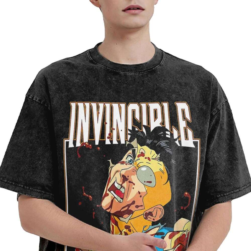 Invincible Cartoon Comic Mark Grayson Shirt Haruku Style For Men Women Pure Cotton T-Shirts Tee Clothing