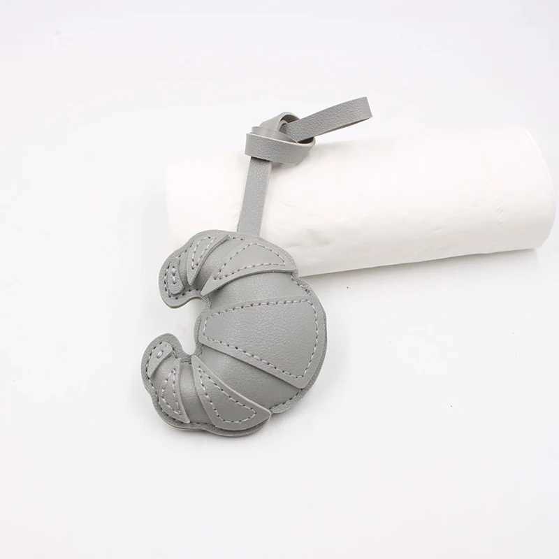 multi-layer patch Croissant Keyring Soft PU Leather Bag Charm - Sweet bag accessories pendant Gift Idea for Women Girlfriends XJ250607
