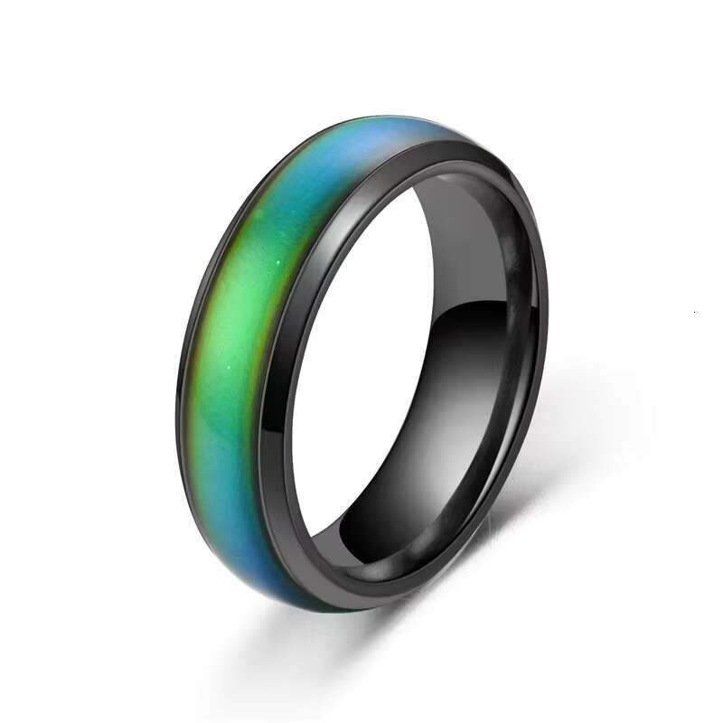 SC Hot Selling Fashion Casual Wearing Men Rings Long Lasting Stainless Steel Rings Trendy Color Changing Mood Rings
