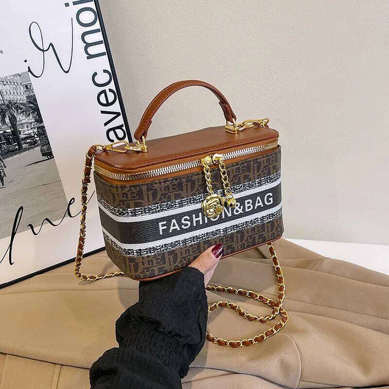 Women 2025 New Style Simple Fashion Retro Letter Large Capacity Handheld Box Crossbody Bag