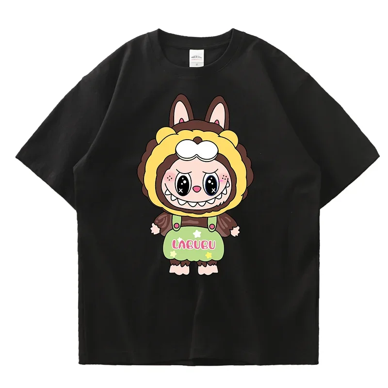 Anime LABUBU Print Designer T Shirt Couple Student Street Sports Casual T-shirt Girl Summer Funny 100% Cotton Clothes 2025 New