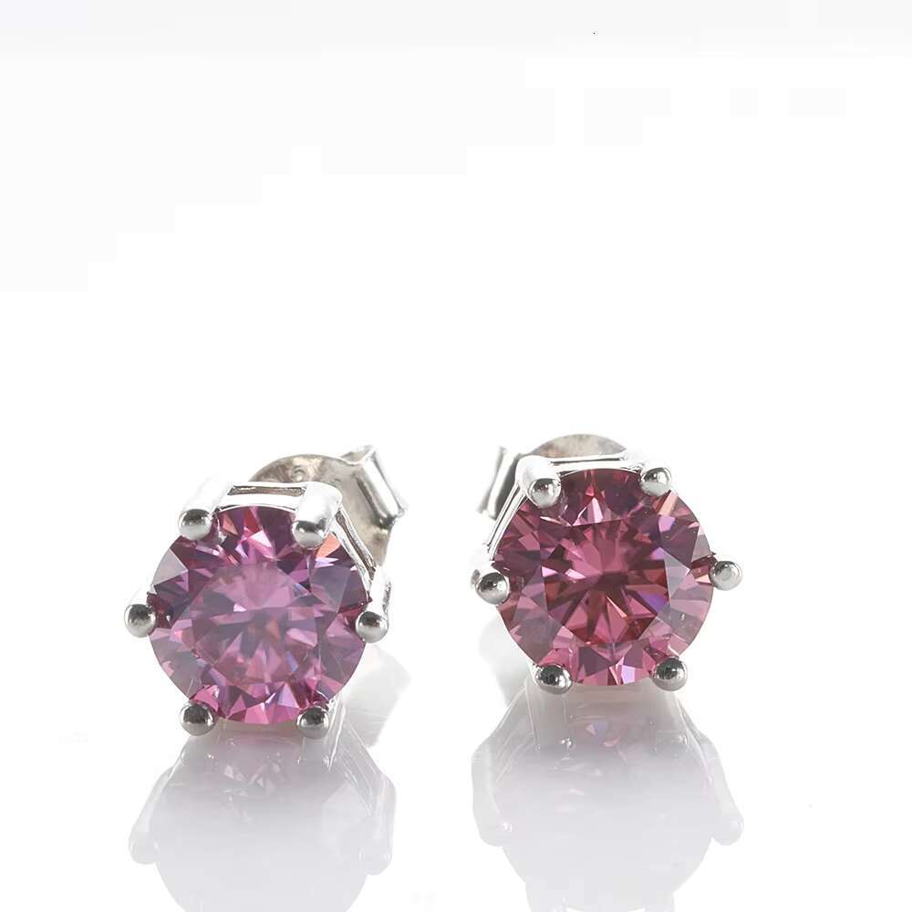 Six-claw Classic Luxury Mossanite Jewelry Screw Back Earrings 925 Sterling Silver VVS Moissanite Diamond Ear Stud for Men Women