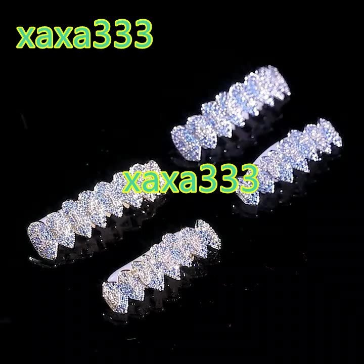 Hip-hop custom moissanite mouthpiece; lab-grown training diamond ice mouthpiece; vampire teeth; Halloween braces