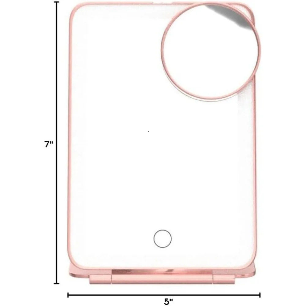 Rechargeable Makeup Mirror with 3 Color Lights for Travel Vanity Cosmetic Mirror with LED Portable Compact Handheld with 10X 250604