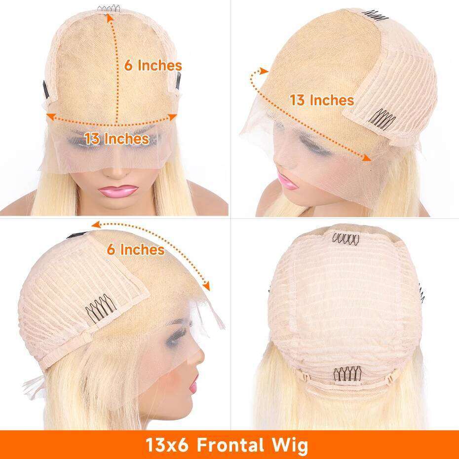 NAMM Body Wave Ash Blonde 13x6 Transparent Frontal Wig Human Hair Pre Plucked Lace Front Wigs