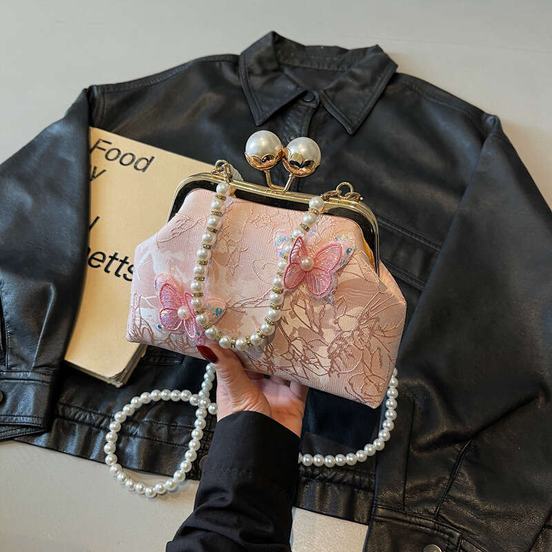 New Cheongsam Style Embroidered Women's Chinese Handbag Crossbody Versatile Pearl Evening Bag