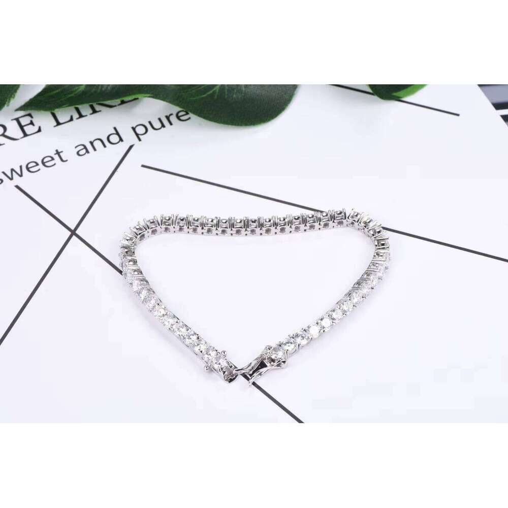 Jewelry Zircon Plated Sier Chain Trend Tennis Bracelet