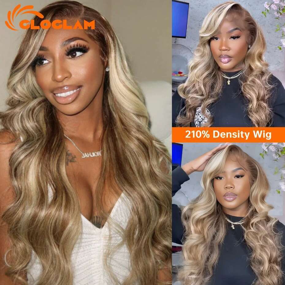 NAMM Body Wave Ash Blonde 13x6 Transparent Frontal Wig Human Hair Pre Plucked Lace Front Wigs