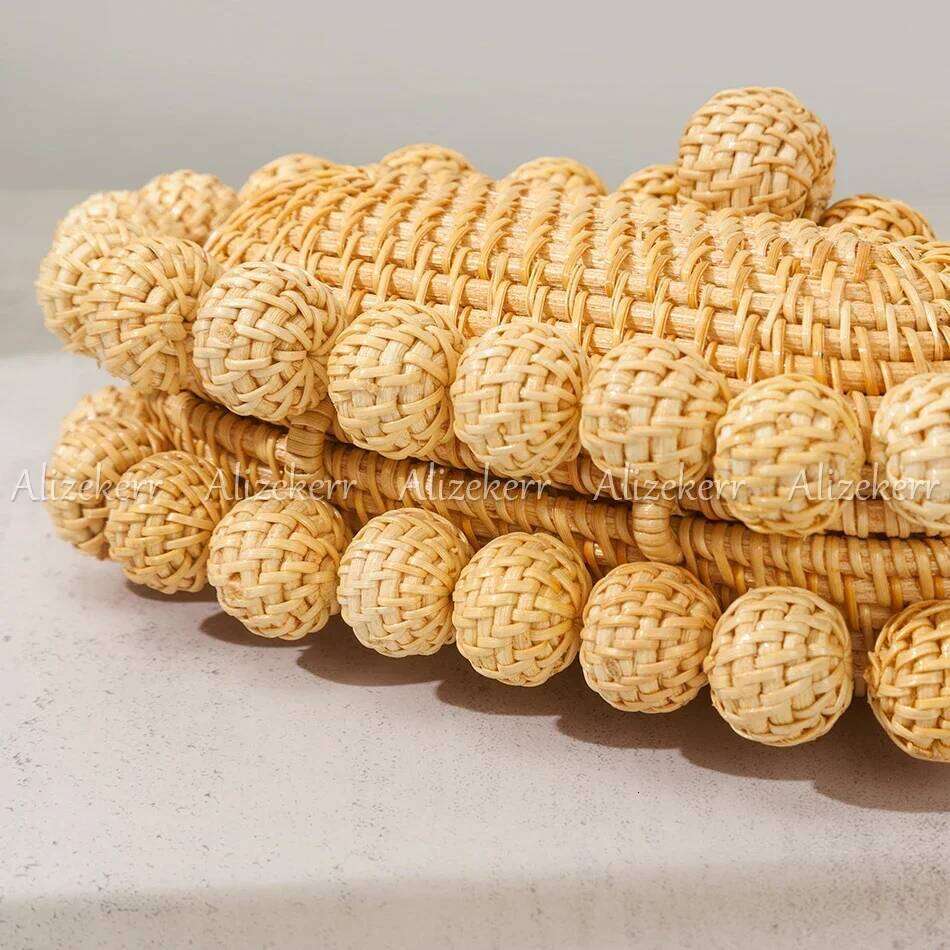 Alizekerr Beaded Beach Clutch Bags Women 2024 Boutique Elegant Designer Hand Woven Rattan Handbag Bohemian Summer Holiday