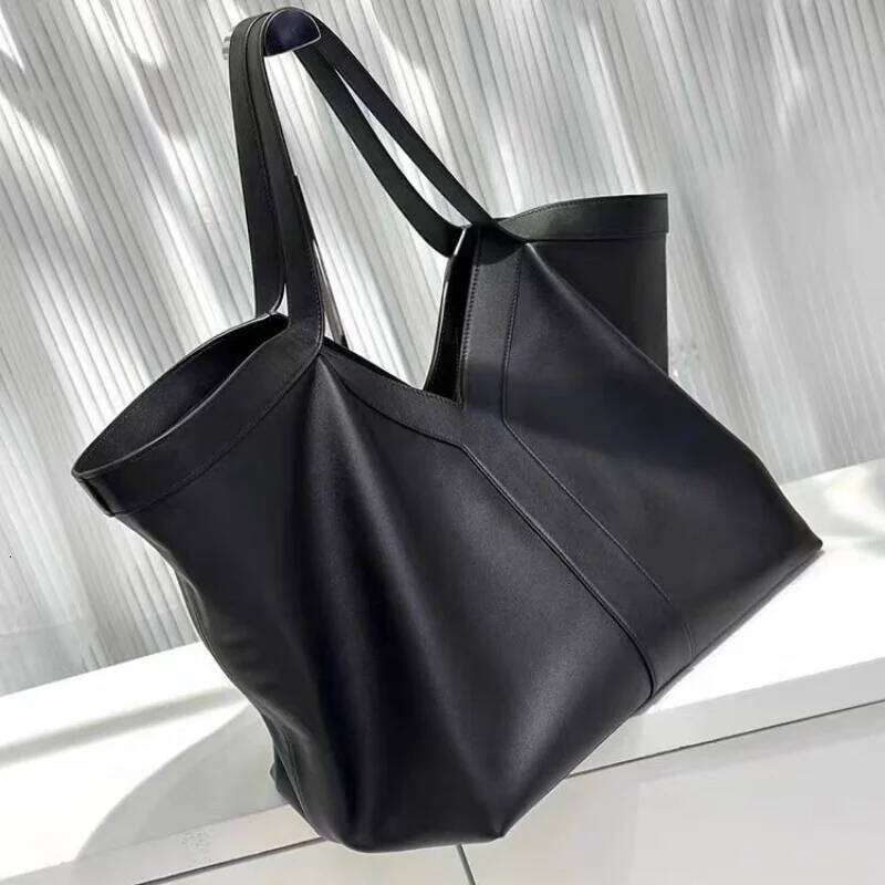 High-end Brand Genuine Leather Women's Tote Retro Large Capacity Underarm New Y Letter Design Versatile Shoulder Bag