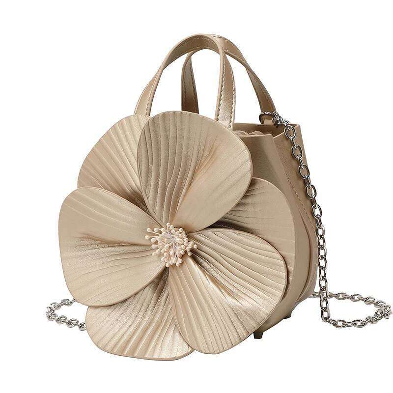 Petal Evening Ladies Flower Bucket Handbag Fashion Trend Chain Shoulder Crossbody Bag Xa10hh