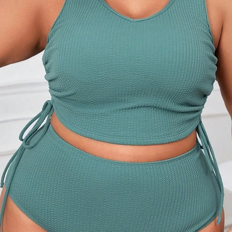 2025 Large Plus Size Bikinis High Waist Swimsuit Women Sexy Tiedye Swimwear Female Bathers Bathing Swimming Swim Suit Beachwear 250603