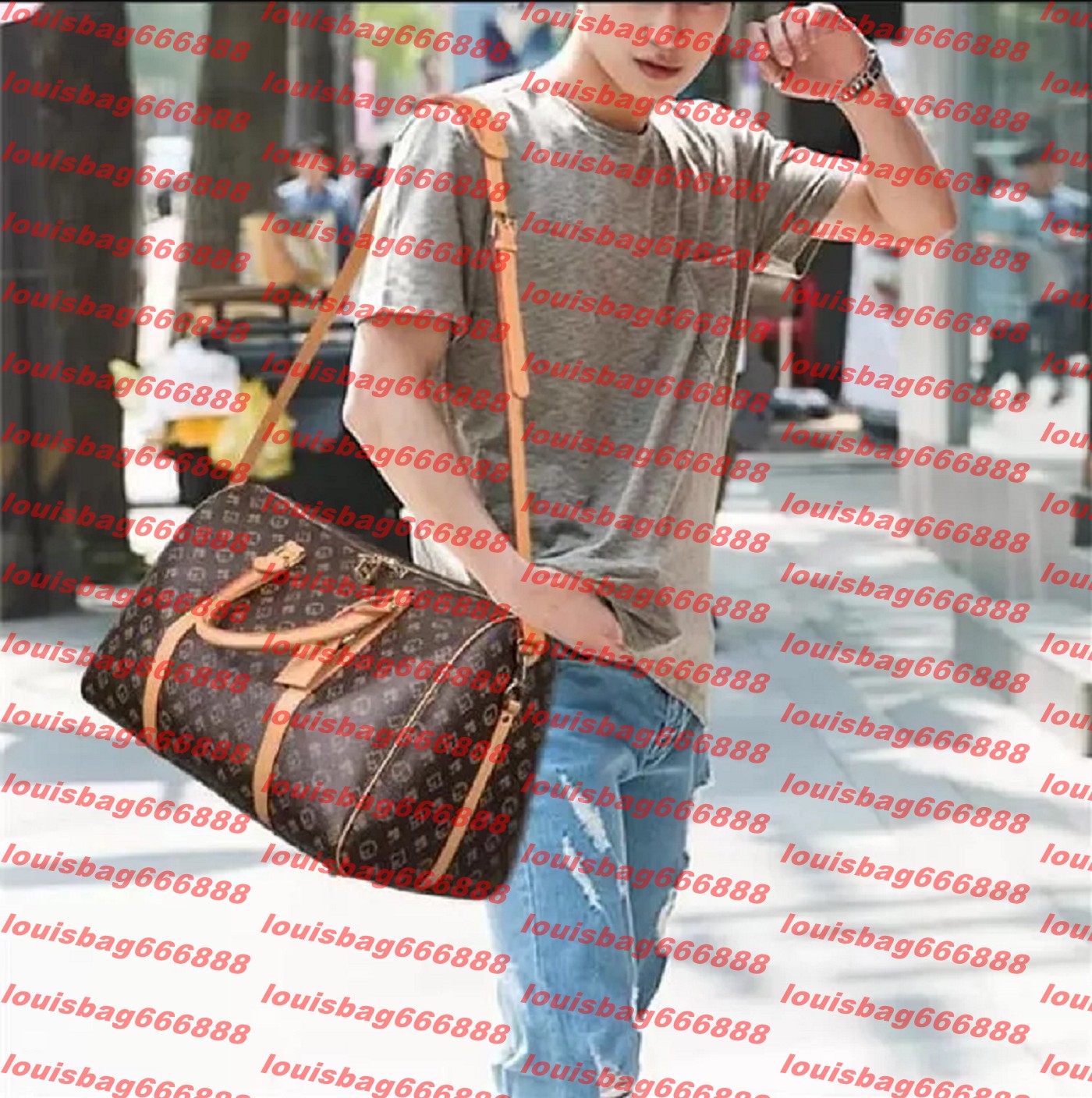 Designer bag 55CM Leather designerS men women Duffel Bags Suitcases luggage Sport Outdoor Packs shoulder Travel bags messenger bag Totes bags Unisex handbags