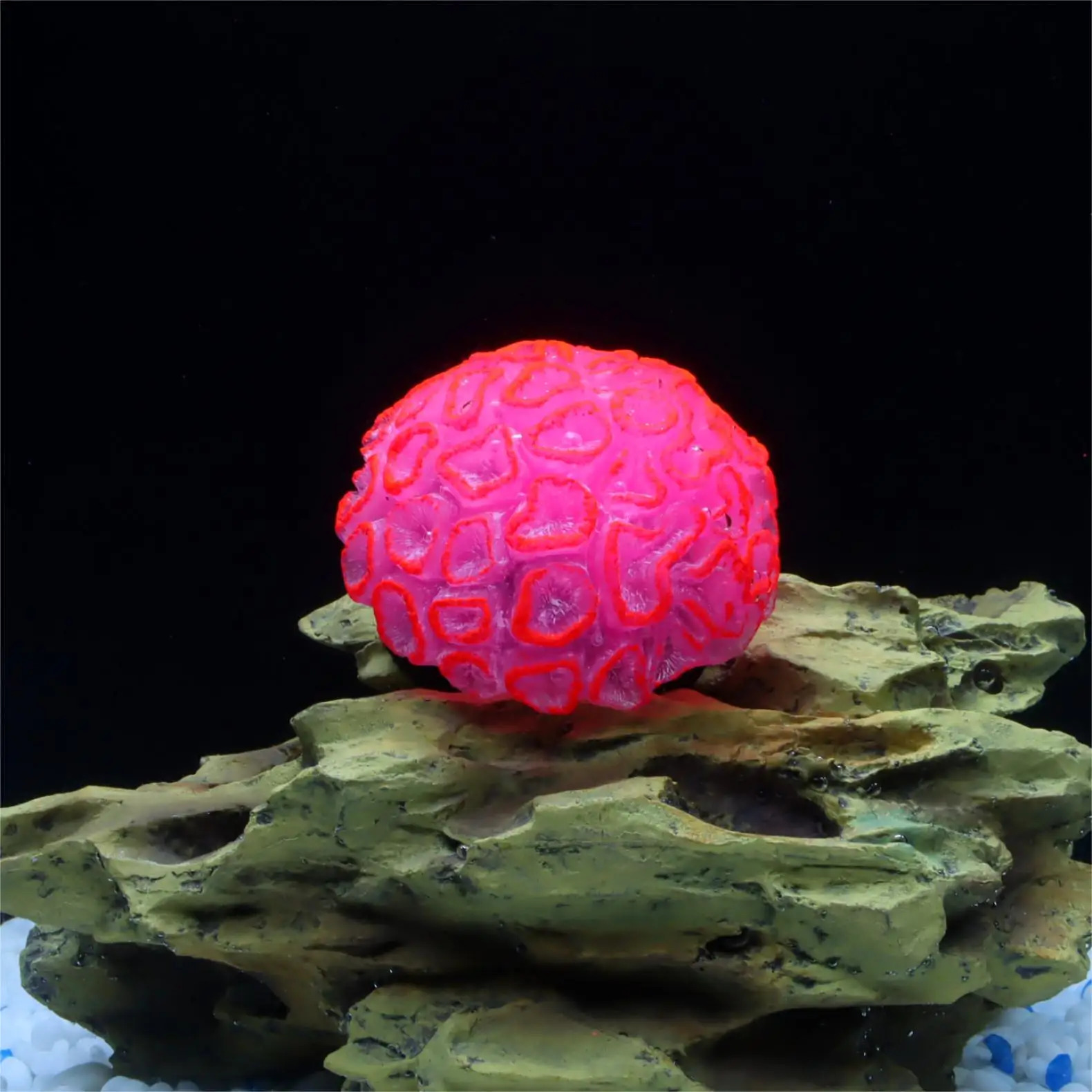 1 Piece istic Fluorescent Brain Coral Decoration - Vibrant Glowing Artificial Coral Decoration for Aquarium Fish Tank - 250604