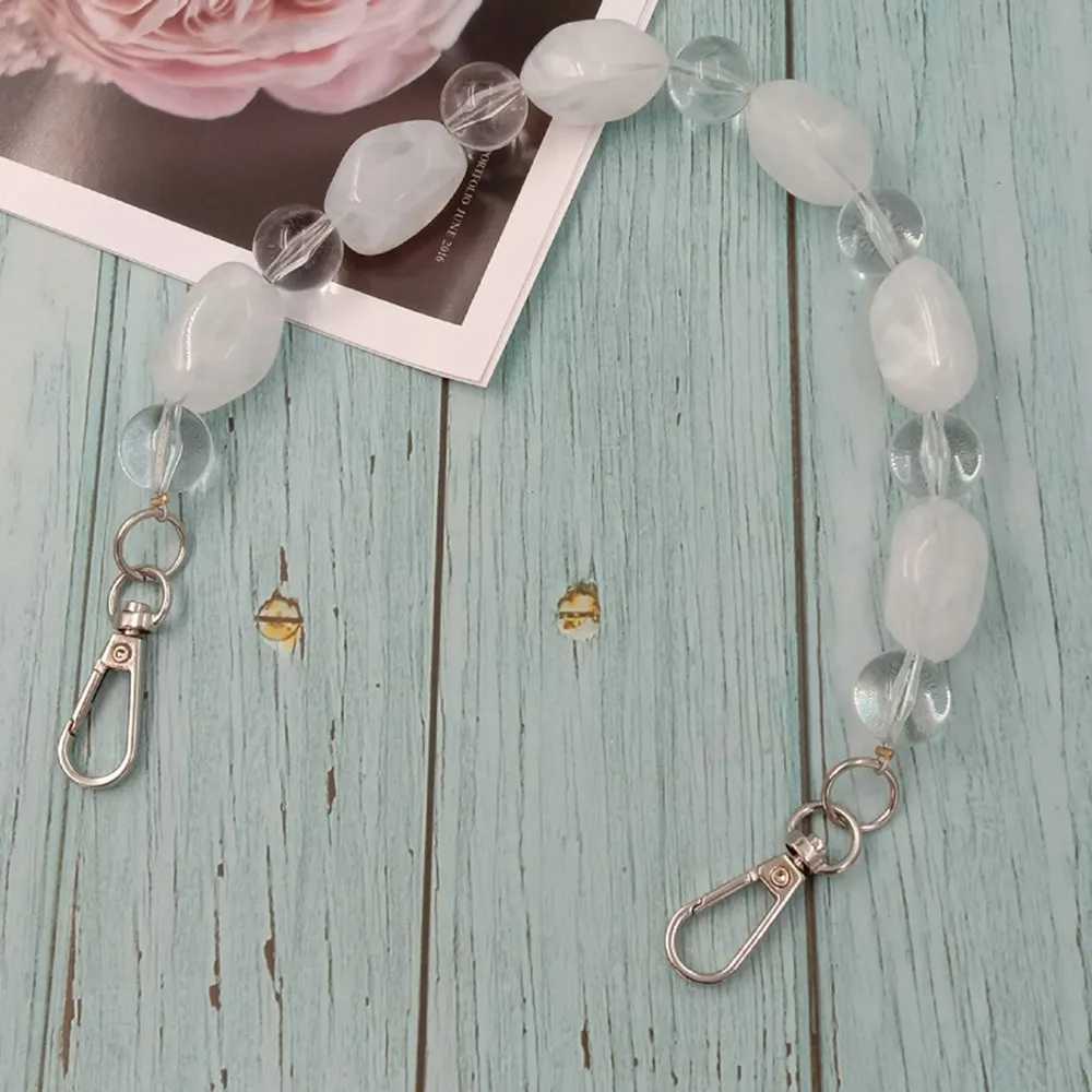 1Pcs New Colorful Acrylic Handbag Strap Handle Bead Replaceable Resin Stone Wristlet Purse Bag Belt DIY Bag Parts Accessories XJ250607