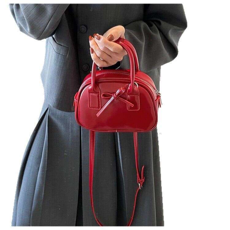 2025 Korean Style New Trend Spring Summer Fashion Versatile Crossbody Small Shoulder Handheld Bowknot Red Bag