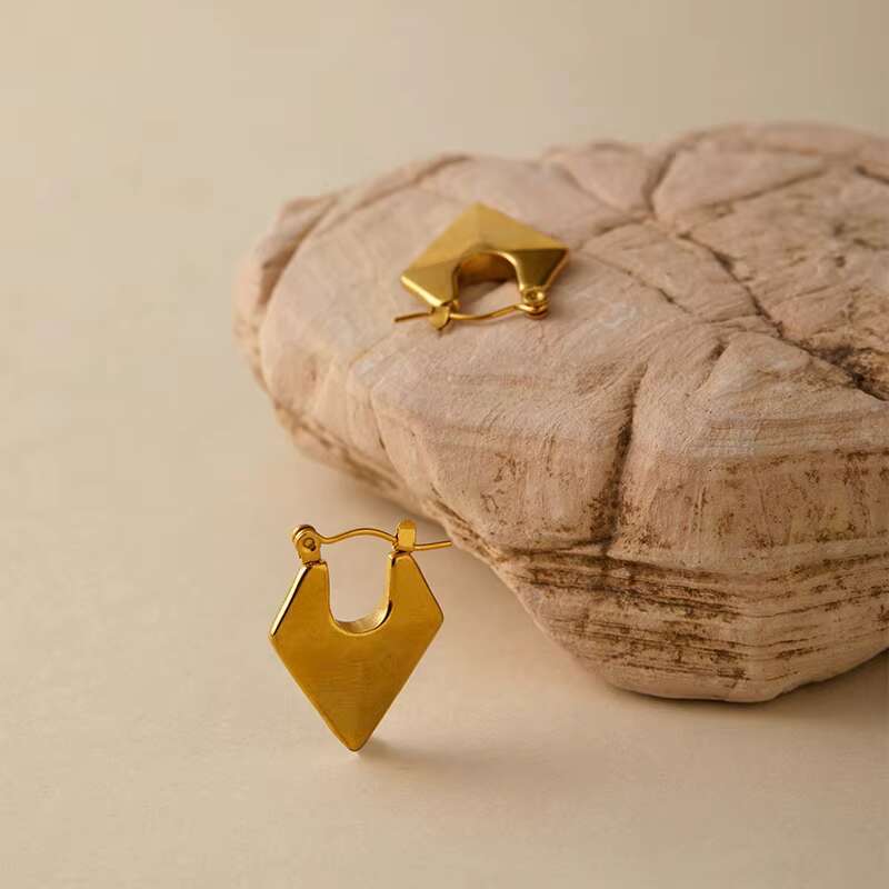 Hot Sale New Bohemian Style Stainless Steel Waterproof Earrings Plated With 18K Gold Non Fading Small Huggie Earrings for Women