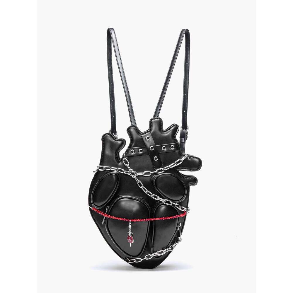 Designer Bag HIATUS Original Dark Binding Chain Heart Shoulder Crossbody Creative Gothic Style Punk Metal Sexy