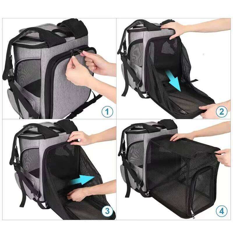 Designer Bag Breathable Cat Backpack Foldable Pet Carrier Transport Travel Bag Expandable Large Capacity Creative For Cats Dogs