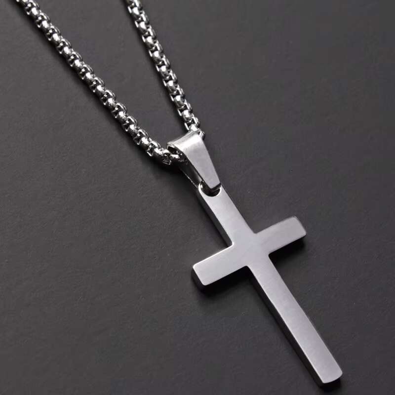 Wholesale Gold Plated Stainless Steel Cross Pendant Necklace for Men Fine Jewelry Gift