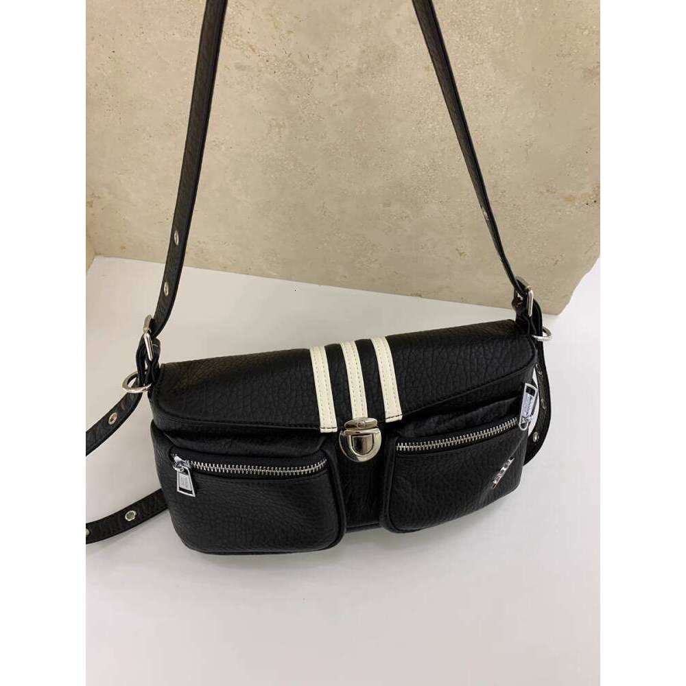 Elephant Pattern Meow Leather Multi Pocket Small Square Patchwork Color Block Sweet Cool Girl Style Single Shoulder Crossbody Underarm Bag for Women