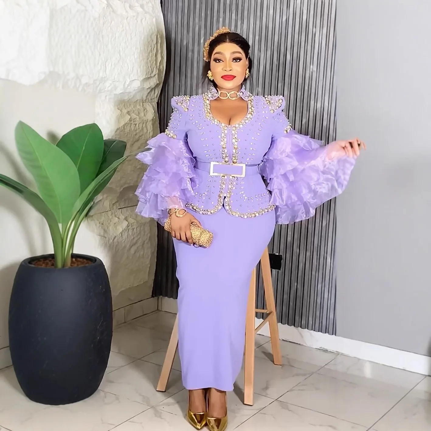 Sequin Plus Size African Party Dresses for Women Fashion Dashiki Ankara Wedding Evening Gown Elegant Christmas Muslim Maxi Dress 250603