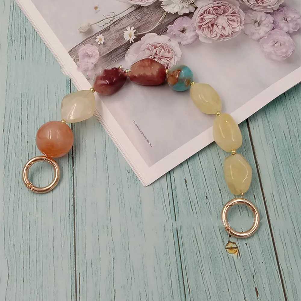 1Pcs New Colorful Acrylic Handbag Strap Handle Bead Replaceable Resin Stone Wristlet Purse Bag Belt DIY Bag Parts Accessories XJ250607