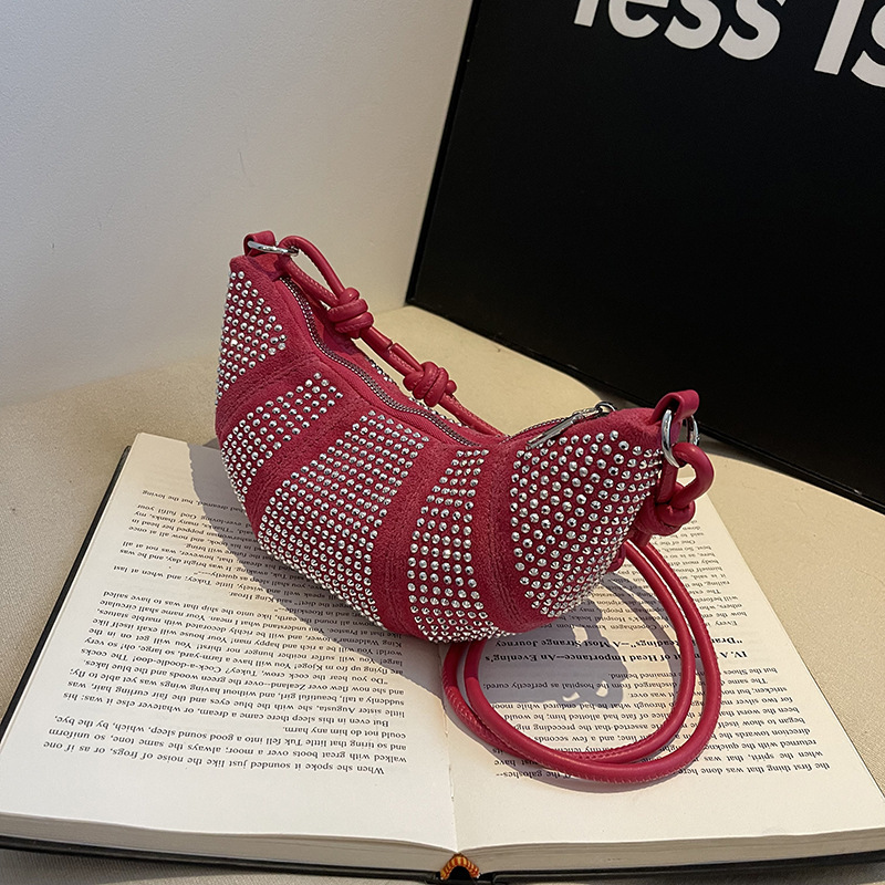 Luxury Brand Designer Bag Niche Design Shiny Rhinestone Horn Bag For Women 2024 Autumn New Fashion Handheld Dumpling Bag Single Shoulder Crossbody Bag