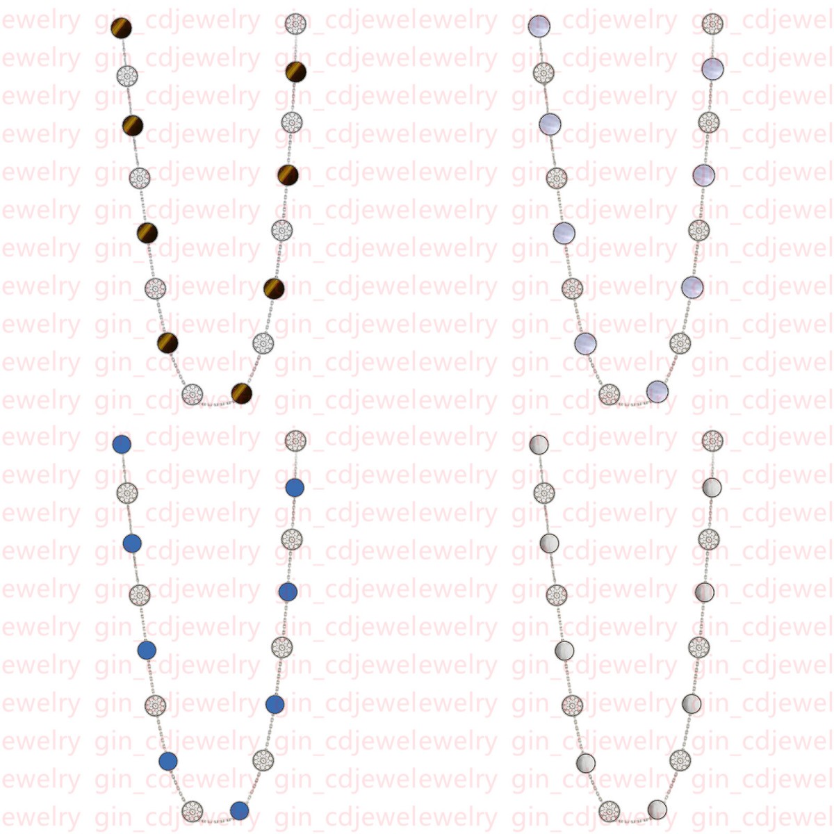 Fashion classic lucky 20 flower white gold diamond necklace Valentine's Day Mother's Day Engagement Christmas Birthday gift quality jewelry