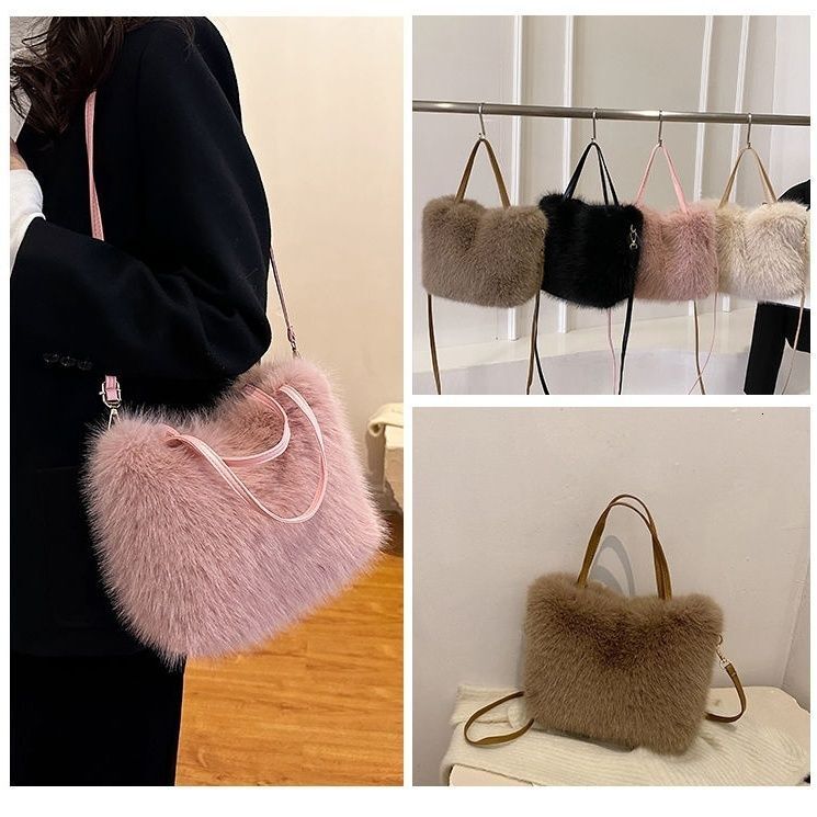 Free Shipping 2025 New Designer Bag Cross-border Luxury Wallet Niche High-end Shoulder Bag Fashion Crossbody Bag Plush Women's Handbag
