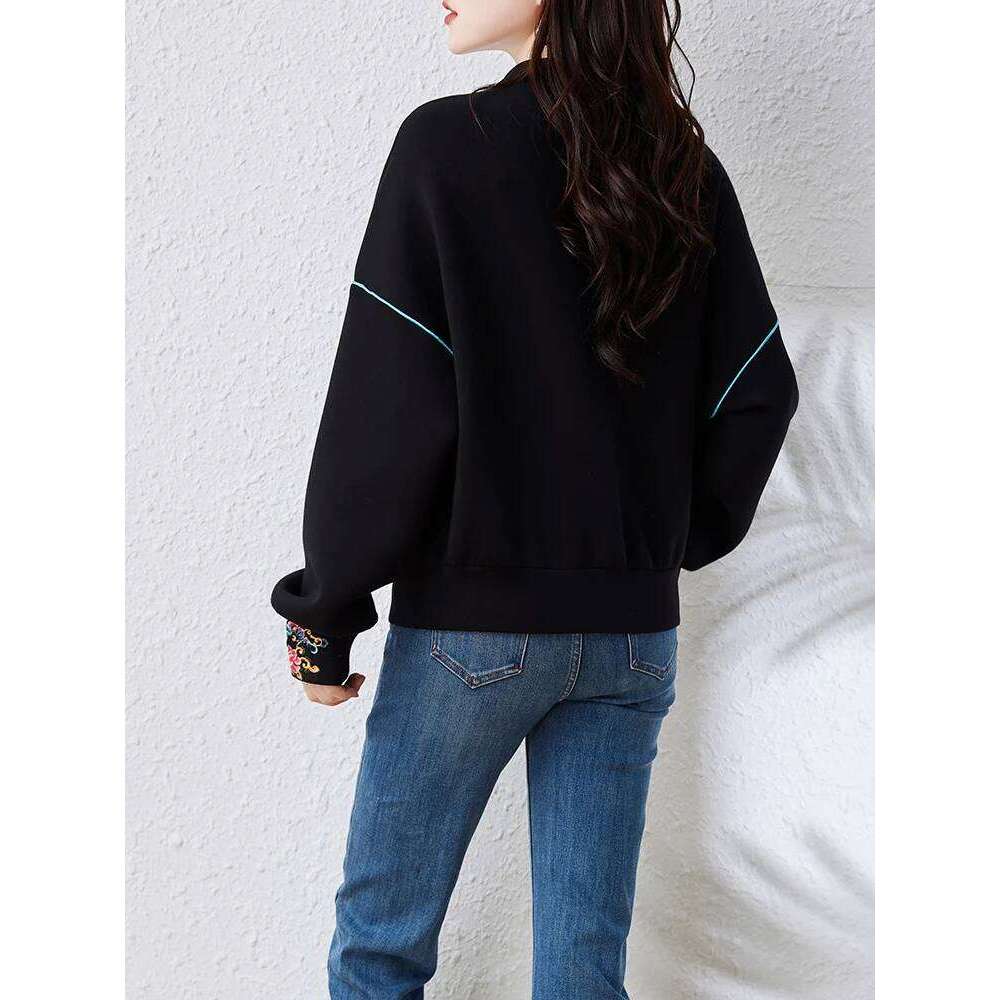Chinese Style Sweatshirts Women's Hoodies Fashion Pullovers Spring Autumn Casual Sweatshirts Tops Female