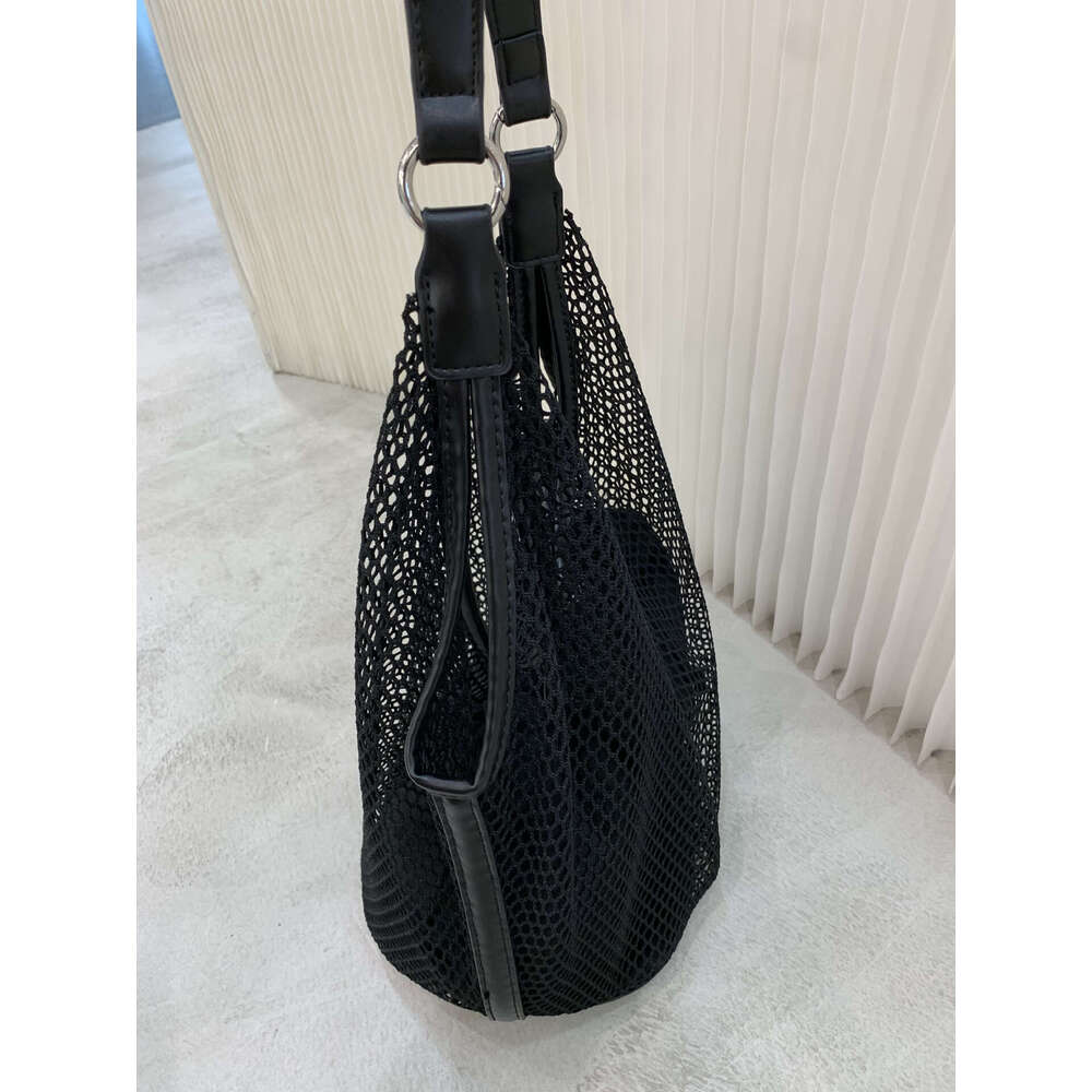 New Hollow Mesh Large Capacity Mother Daughter Tote for Women Summer Beach Casual Shoulder Bag