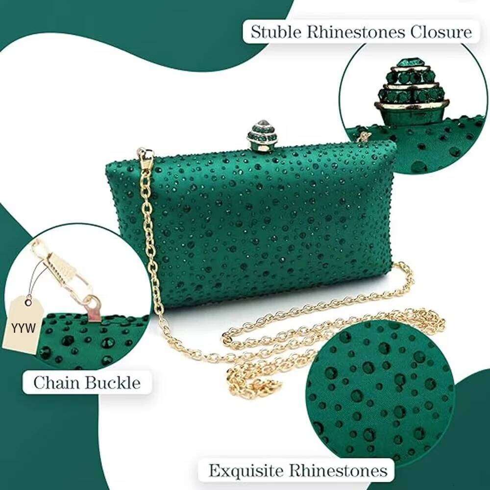 Fashion Clutch With Rhinestone Exquisite Design For Women Party Wedding Shoulder Handbag Evening Bag bag