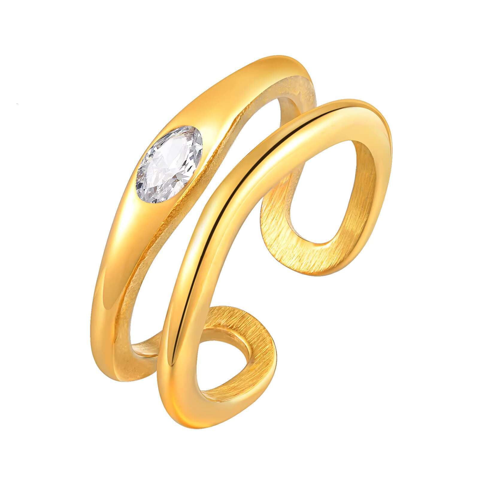 Fashion trend products; White gold 18K open gold ring; Suitable for ladies