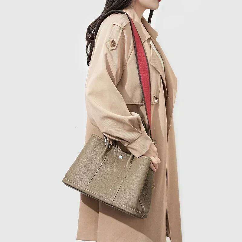 Paper With Handles Organizer Handbag For Woman High-End Minimalist Leather Tote Portable Makeup Bag Shoulder Crossbody Bags