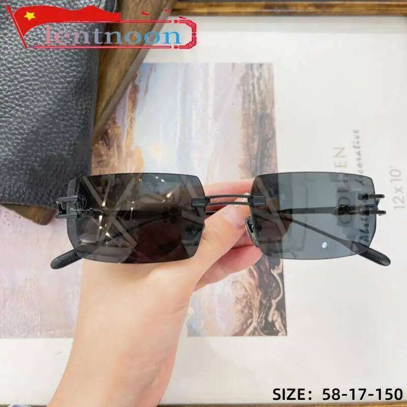 New Fashion Women Sunglasses Rimless Personality Brand Designer Trend Square Beach Party UV400 Outdoor Sun Glasses 2024