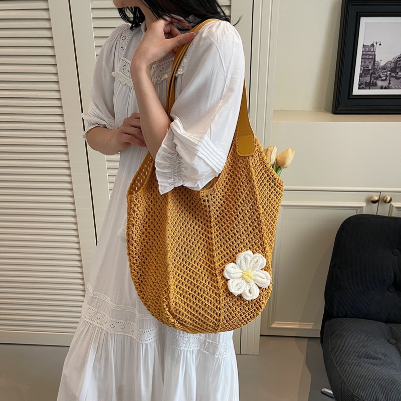 designer Forest Style Artistic Beach Vacation Travel Bag 2025 New Handwoven Large Capacity Shoulder Tot