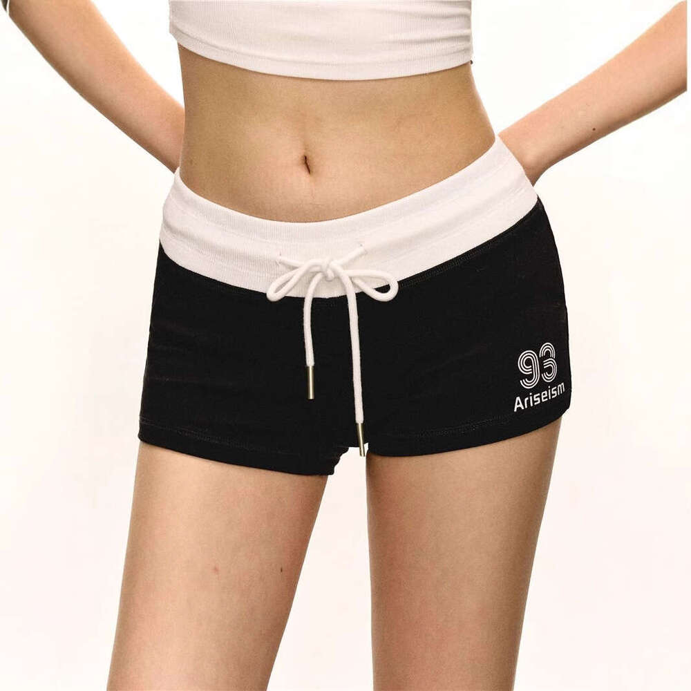 Drawstring Sports Shorts 2 Summer Girl Sporty High Waist Hip-hing A-line Wide-leg Pants Fashion 2025 New Stylish Versatile Trendy Clothing Ins